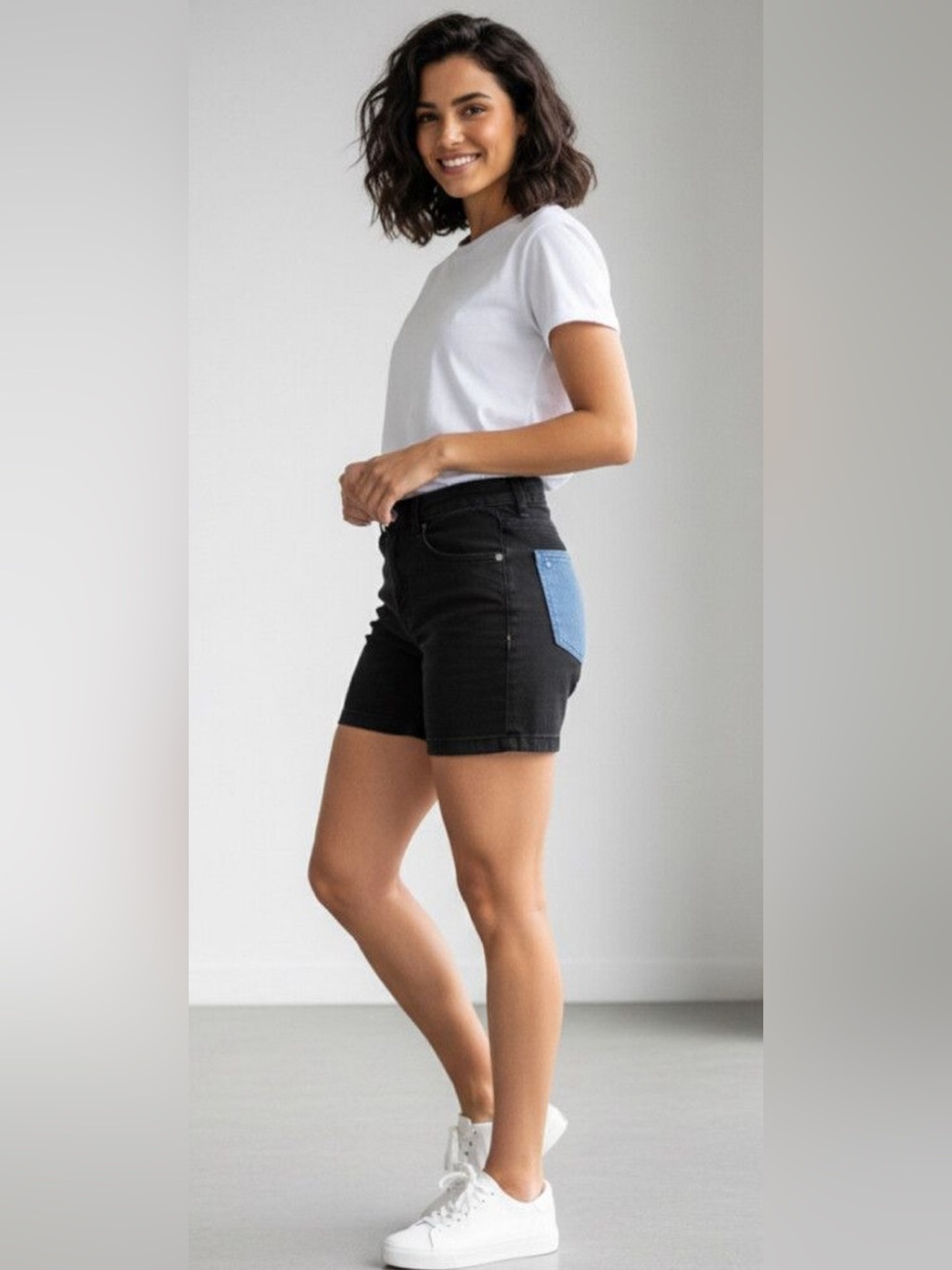 Huffer two-tone denim shorts from the New Zealand streetwear brand. Cool pockets